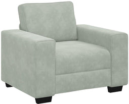 vidaXL - Fauteuil - 60 - cm - fluweel - lichtgrijs