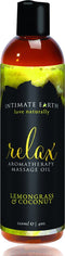 Intimate Earth Relax - Massage Olie - Lemongrass Coconut - 240 ml