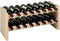 Wijnrek voor 16 flessen - hout kleur - stapelbaar - 69 x 25 x 30 cm