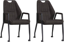 MX Sofa Stoel Axa met wielen - Antraciet - set van 2 stuks