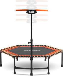 Salta Fitness - 128 cm - Belastbaar tot 110 kg - Fitness / sport trampoline met verstelbaar handvat - Elastieken veren, stevig frame - Mini trampoline volwassenen met handgreep in 5 hoogtes - Oranje