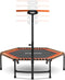 Salta Fitness - 128 cm - Belastbaar tot 110 kg - Fitness / sport trampoline met verstelbaar handvat - Elastieken veren, stevig frame - Mini trampoline volwassenen met handgreep in 5 hoogtes - Oranje