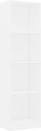 vidaXL - Boekenkast - met - 4 - schappen - 40x24x142 - cm - bewerkt - hout - wit