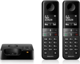 Philips D4752B Draadloze Huistelefoon- 2 Stuks - 240 V - Zwart - 19x9x19 cm