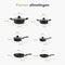 Rochester Pannenset - 18-delig - Aluminium - Non-stick - Incl. Deksel - Zwart