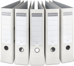 ACROPAQ - 5 x Ordner - 2-rings - A4, Rugbreedte 75 mm - Wit