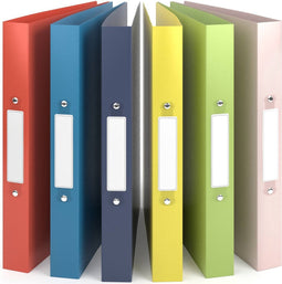 ACROPAQ - 6 x Ringmap A4 2 ringen - Ringband met rug etiketen, Rug breedte 3,5 cm, Zomer, 'Natuur' Kleurencollectie - Ordner A4, Ordners 2 rings A4, Ringmap 2 ringen