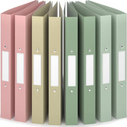 ACROPAQ - 8 x Ringmap A4 2 ringen - Ringband met rug etiketen, Rug breedte 3,5 cm, Aarde, 'Natuur' Kleurencollectie - Ordner A4, Ordners 2 rings A4, Ringmap 2 ringen