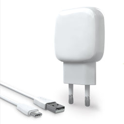 ACROPAQ C4 - 20W '2-in-1' Compacte snellader PD en QC3.0 met 1x USB-C + 1x USB-A Met USB-A naar USB-C kabel Voor smartphones (Android/Apple) en tablets