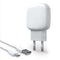 ACROPAQ C4 - 20W '2-in-1' Compacte snellader PD en QC3.0 met 1x USB-C + 1x USB-A Met USB-A naar USB-C kabel Voor smartphones (Android/Apple) en tablets