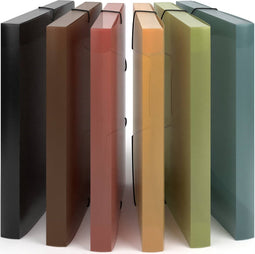 ACROPAQ Documentenmap A4 - 6 stuks, Rugbreedte 3 cm, PP, Voor jongens, meisjes en kinderen - Elastomap A4, Elastobox, Map met elastiek - Water