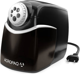 ACROPAQ - Elektrische puntenslijper - zwarte puntenslijper - 6 gaten voor dikke en dunne potloden