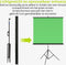ACROPAQ Green screen - Met statief, 200 x 180 cm, Opvouwbaar - Achtergronddoek, Popup Greenscreen