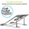 ACROPAQ Laptop verhoger - Ergonomisch, Verstelbaar, Opvouwbaar, Universeel, Voor laptops 11 tot 17 inch, Aluminium - Laptop standaard verstelbaar - Zilvergrijs - ALR002