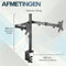 ACROPAQ Monitor arm - Voor 2 scherm, Met klemsysteem, 13 tot 32 inch - AM1224B