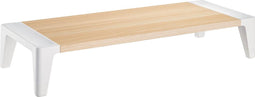 ACROPAQ Monitor Verhoger - 10 cm hoog, Eenvoudig- Wit/Hout
