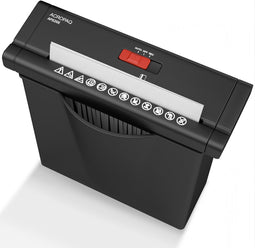 ACROPAQ - Papierversnipperaar - Voor thuis, 7 Liter, P2, Tot 4 vellen, Werkt ook zonder mand - Papiervernietiger - Zwart