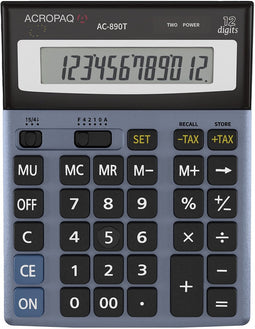 ACROPAQ Rekenmachine groot - 12-cijferig scherm, 10 jaar garantie - Bureaurekenmachine, Calculator met grote toetsen - XL