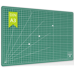 ACROPAQ Snijmat - A3, 45 x 30 cm, Dubbelzijdig bedrukt, Zelf-herstellend - Groen