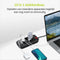 ACROPAQ Stekkerdoos - Met USB en schakelaar, 6-voudige, 4 x USB-A snellader, 2500 W, 2 meter snoer - Voor smartphones/tablets - Zwart