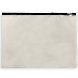 ACROPAQ Transparante Ritszakjes - 5x A4 Transparante Ritszakjes met Opvallende Zwarte Ritsen - PVC, 0,2 mm Dikte, Inclusief A5 Kleur Inzetstukken