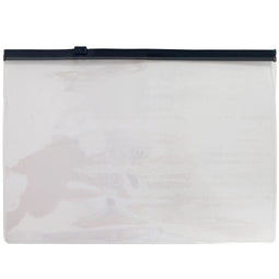 ACROPAQ Transparante Ritszakjes - 5x A5 Transparante Ritszakjes met Opvallende Zwarte Ritsen - PVC, 0,2 mm Dikte, Inclusief A5 Kleur Inzetstukken