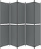 vidaXL - Kamerscherm - met - 5 - panelen - 250x220 - cm - stof - antracietkleurig