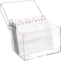 Acryl kaartenbak met index DIN A6