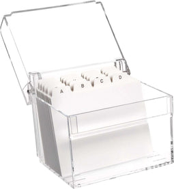 Acryl kaartenbak met index DIN A7