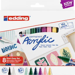 Acrylmarker edding starterskit klein scandinavisch | 1 set | 12 stuks