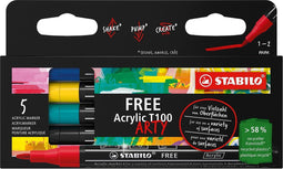Acrylmarker stabilo free acrylic t300 urban ass | 5 stuks