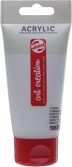 Acrylverf tac 105 titaanwit tube 75ml | Tube a 75 milliliter