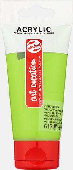 Acrylverf tac 617 geelgroen tube 75ml | Tube a 75 milliliter