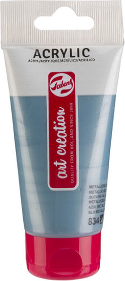Acrylverf tac 834 metallicblauw tube 75ml | Tube a 75 milliliter | 3 stuks