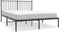 vidaXL - Bedframe - met - hoofdbord - metaal - zwart - 135x190 - cm