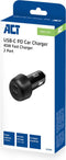 ACT 2-poorts USB-C Fast Charge Autolader 45w met Power Delivery AC2200