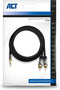 ACT 5 meter High Quality audio aansluitkabel 1x 3,5mm stereo jack male - 2x tulp male AC3607