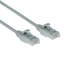 ACT Grijze 3 meter LSZH U/UTP CAT6 datacenter slimline patchkabel snagless met RJ45 connectoren DC9003