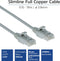 ACT Grijze 3 meter LSZH U/UTP CAT6 datacenter slimline patchkabel snagless met RJ45 connectoren DC9003
