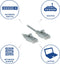 ACT Grijze 5 meter LSZH U/UTP CAT6 datacenter slimline patchkabel snagless met RJ45 connectoren DC9005
