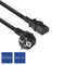ACT Stroomkabel Randaarde Stekker | CEE7/7 Male (Haaks) - C13 Kabel | Zwart | 2 meter AC3305