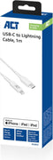 ACT USB 2.0 laad- en datakabel C male - Lightning male 1 meter, MFI gecertificeerd AC3014