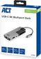 ACT USB-C docking station voor 1 HDMI monitor, ethernet, 3x USB-A, PD pass-through AC7042