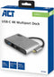 ACT USB-C docking station voor 1 HDMI monitor, ethernet, USB-A, PD pass-through AC7040