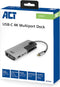 ACT USB-C docking station voor 1 HDMI monitor, ethernet, USB-A, kaartlezer, audio, PD pass-through AC7043