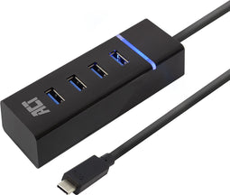 ACT USB C Hub – 4 USB poorten - USB 3.2 - Blauw LED - AC6415