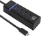 ACT USB C Hub – 4 USB poorten - USB 3.2 - Blauw LED - AC6415