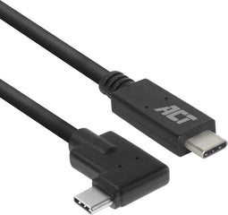 ACT USB C kabel naar USB C 90 graden - 2 m - USB 3.2 Gen 1 (3.1 Gen 1) - USB C Hoek Haaks - AC7407