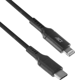 ACT USB C Lightning Kabel | 1 meter | iPhone oplader kabel | MFI gecertificeerd | AC3095
