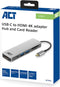 ACT USB-C multiport adapter voor 1 HDMI monitor, 2x USB-A, kaartlezer, PD pass-through AC7023